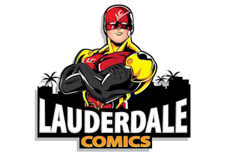 design cartoon comic book and game shop logo