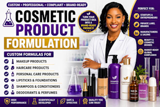 develop cosmetic formulation, makeup, haircare, beauty and personal care product