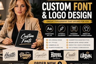 make custom font design in otf ttf, typography text logo lettering caligraphy