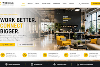 design wix coworking space website meeting room booking business center website