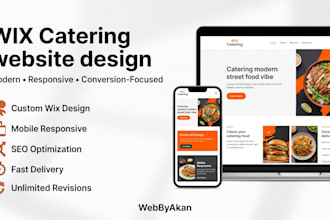 design wix catering website for wix caterers event planners food businesses