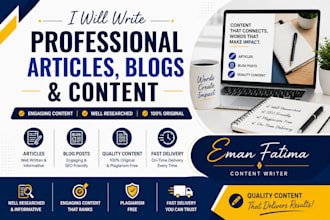 write simple blogs and articles in english