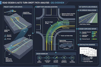 create road design, autoturn swept path analysis and corridor models