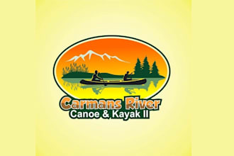design canoe kayak outdoor paddle sports sales rentals logo