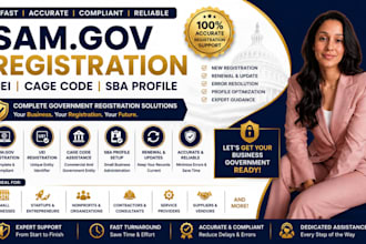 complete sam gov registration, uei, cage code and sba registration