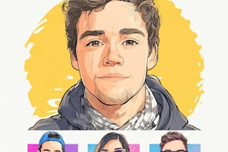 cartoon vector avatar or portrait