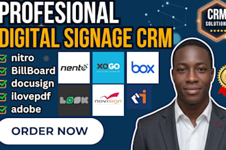 setup digital signage crm nitro docusign box billboard adobe xodo ilovepdf odoo