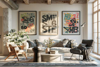 design cool abstract digital wall art