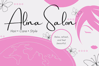 design elegant beauty salon flyer or price list menu