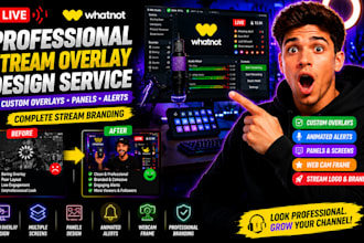 design professional stream overlays for twitch streamers and creators