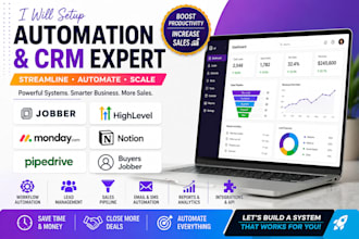setup jobber automation crm gohighlevel monday com notion template pipedrive