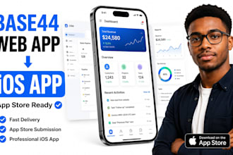 convert base44 web app to ios app app store submission website to mobile ios app