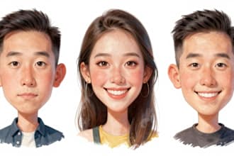 draw artistic cartoon caricatures