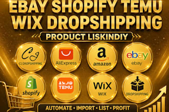 do cj aliexpress amazon to ebay shopify temu wix dropshipping product lis