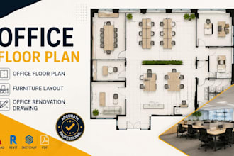 draw office floor plan, office renovation drawing, furniture layout