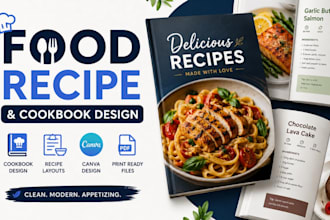 do food recipe design canva design cookbook design