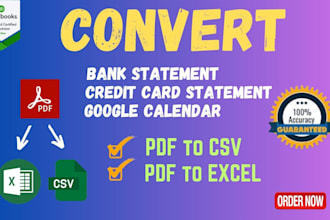 convert bank statement from PDF to CSV for bank reconciliation