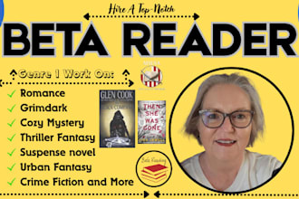 beta read dark humor urban epic high fantasy thriller sci fi critique manuscript