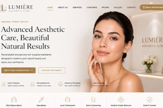 design squarespace beauty clinic website for aesthetic skincare services