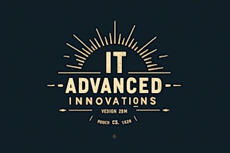 do make new style advanced IT innovations vintage logo design