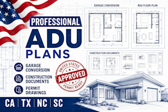 design adu plans, garage conversion plans, construction documents