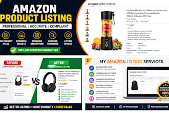 create amazon product listings with SEO and professional images
