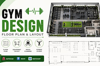 create gym design, fitness studio floor plan, commercial gym layout