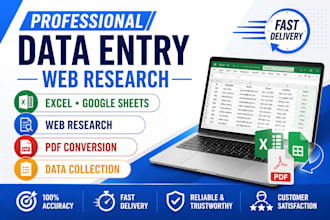 data entry, excel and google sheets specialist