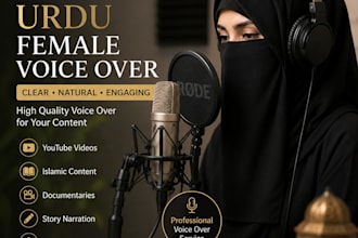 record real human urdu female voice over not ai