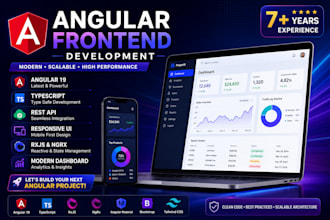 build angular frontend with typescript, rest API and responsive UI