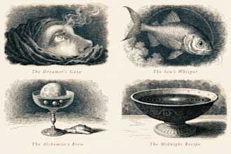 do vintage style recipe illustrations