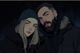 make custom couple portrait illustration