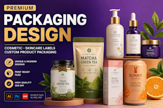 cosmetic packaging, skincare labels, product packaging
