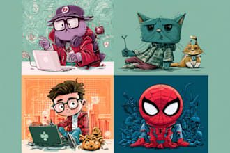 draw cartoon illustrations for you