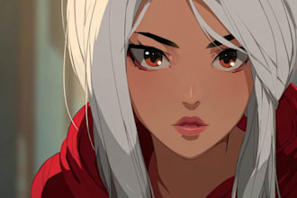 do a custom anime oc character illustration with unique style