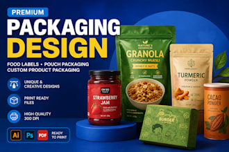 food label, pouch packaging, and custom product packaging