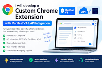 develop custom chrome extension with manifest v3 and API integration