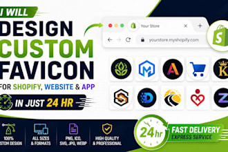 design custom shopify favicon , website and app logo in 24hours