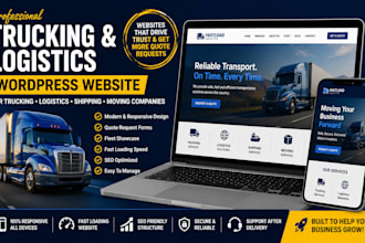 design trucking logistics shipping moving company wordpress website