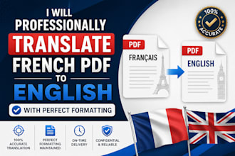 professionally translate french PDF to english with perfect formatting