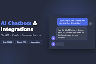 integrate an ai chatbot or chatgpt into your website or app