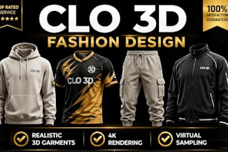 create realistic clo 3d clothing and fashion mockups