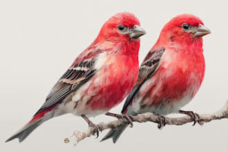 draw birds illustration for you