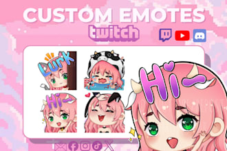 draw chibi twitch emotes, animated emotes for stream