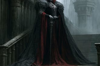 horror vampire lord queen character desing