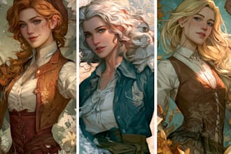 draw semi realistic character art, oc, and illustrations