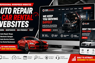 design auto repair mechanic garage car rental wordpress website