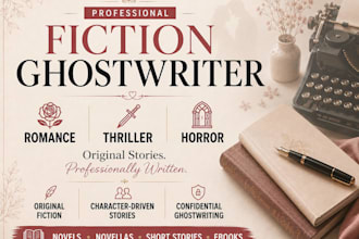 ghostwrite your romance, thriller or horror fiction