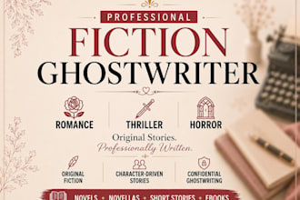 ghostwrite your romance, thriller or horror fiction