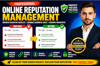 remove negative google search results and deindex harmful url